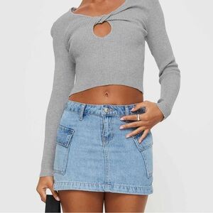 Princess Polly Light Blue Denim Mini Skirt